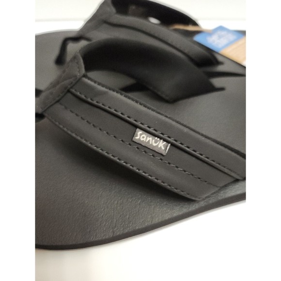 Sanuk Ziggy Flip Flops Sandals Mens 8 Black Soft Top NEW main image 6